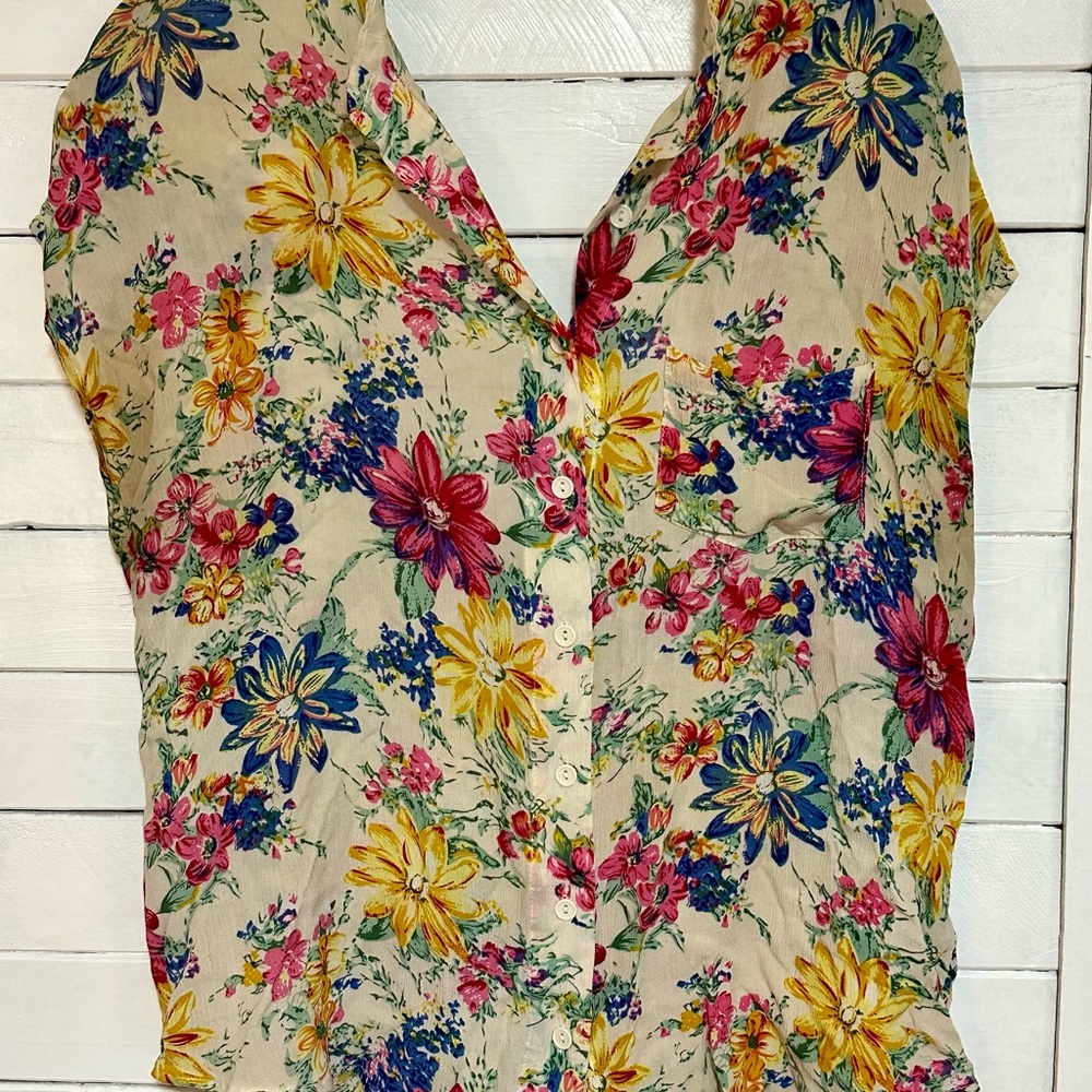 Anthropologie Lucca Couture floral blouse